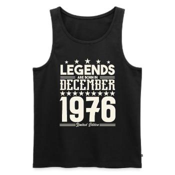 Legends Are Born In December 1976.Gift anniversary - Débardeur bio Premium Homme - noir - Devant - Michal (187cm)