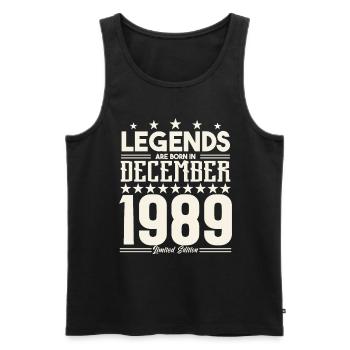 Legenden werden im Dezember 1989 geboren.Geschenkjubiläum - Männer Premium Bio Tank Top - Schwarz - Vorne - Michal (187cm)