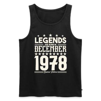 Legenden werden im Dezember 1978 geboren.Geschenkjubiläum - Männer Premium Bio Tank Top - Schwarz - Vorne - AI Model Male 178 light (178cm)