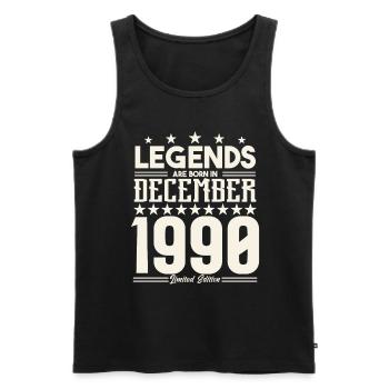 Legenden werden im Dezember 1990 geboren.Geschenkjubiläum - Männer Premium Bio Tank Top - Schwarz - Vorne - Michal (187cm)