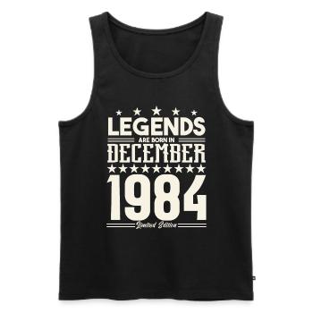 Legenden werden im Dezember 1984 geboren.Geschenkjubiläum - Männer Premium Bio Tank Top - Schwarz - Vorne - Michal (187cm)