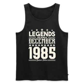 Legenden werden im Dezember 1985 geboren.Geschenkjubiläum - Männer Premium Bio Tank Top - Schwarz - Vorne - Michal (187cm)