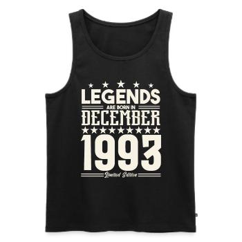 Legends Are Born In December 1993.Gift anniversary - Débardeur bio Premium Homme - noir - Devant - AI Model Male 178 light (178cm)