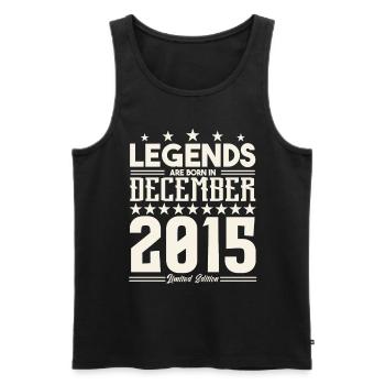 Legenden werden im Dezember 2015 geboren.Geschenkjubiläum - Männer Premium Bio Tank Top - Schwarz - Vorne - AI Model Male 178 light (178cm)