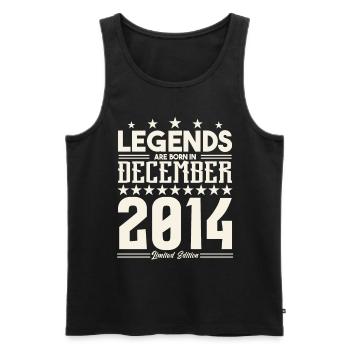 Legenden werden im Dezember 2014 geboren.Geschenkjubiläum - Männer Premium Bio Tank Top - Schwarz - Vorne - Michal (187cm)