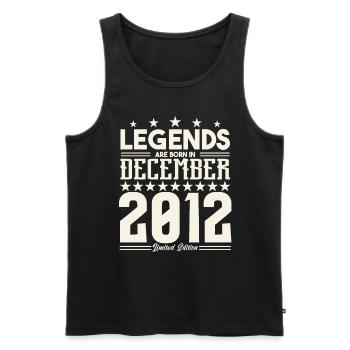 Legenden werden im Dezember 2012 geboren.Geschenkjubiläum - Männer Premium Bio Tank Top - Schwarz - Vorne - Michal (187cm)