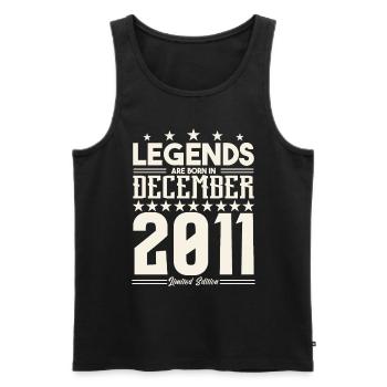 Legenden werden im Dezember 2011 geboren.Geschenkjubiläum - Männer Premium Bio Tank Top - Schwarz - Vorne - Michal (187cm)