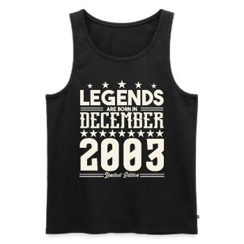 Legenden werden im Dezember 2003 geboren.Geschenkjubiläum - Männer Premium Bio Tank Top - Schwarz - Vorne - Michal (187cm)
