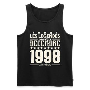 Les Légendes Sont Nés En Décembre 1998, Cadeau. - Débardeur bio Premium Homme - noir - Devant - Michal (187cm)