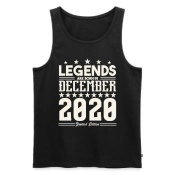 Legenden werden im Dezember 2020 geboren.Geschenkjubiläum - Männer Premium Bio Tank Top - Schwarz - Vorne - AI Model Male 178 light (178cm)
