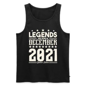 Legenden werden im Dezember 2021 geboren.Geschenkjubiläum - Männer Premium Bio Tank Top - Schwarz - Vorne - AI Model Male 178 light (178cm)