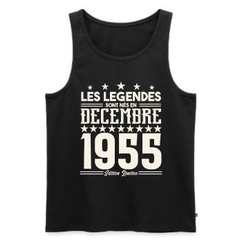 Les Légendes Sont Nés En Décembre 1955, Cadeau. - Débardeur bio Premium Homme - noir - Devant - Michal (187cm)