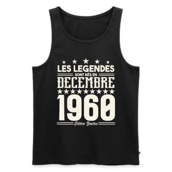 Les Légendes Sont Nés En Décembre 1960, Cadeau. - Débardeur bio Premium Homme - noir - Devant - Michal (187cm)