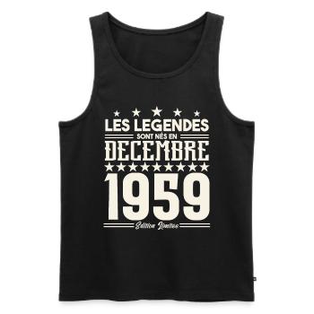 Les Légendes Sont Nés En Décembre 1959, Cadeau. - Débardeur bio Premium Homme - noir - Devant - Michal (187cm)
