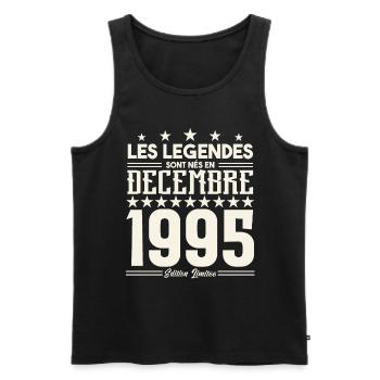 Les Légendes Sont Nés En Décembre 1995, Cadeau. - Débardeur bio Premium Homme - noir - Devant - Michal (187cm)