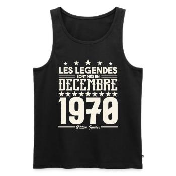 Les Légendes Sont Nés En Décembre 1970, Cadeau. - Débardeur bio Premium Homme - noir - Devant - Michal (187cm)