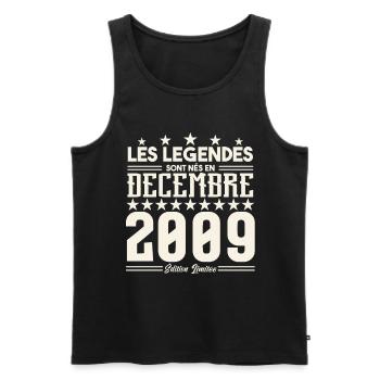 Les Légendes Sont Nés En Décembre 2009, Cadeau. - Débardeur bio Premium Homme - noir - Devant - Michal (187cm)