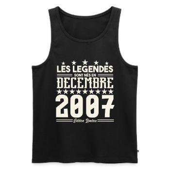 Les Légendes Sont Nés En Décembre 2007, Cadeau. - Débardeur bio Premium Homme - noir - Devant - Michal (187cm)