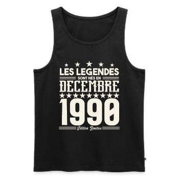 Les Légendes Sont Nés En Décembre 1990, Cadeau. - Débardeur bio Premium Homme - noir - Devant - Michal (187cm)