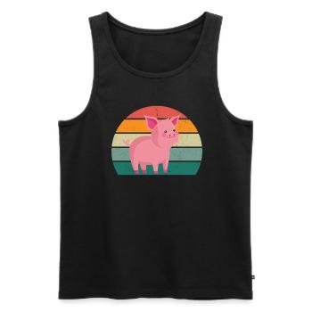 pigs pigs boar pigsty pigsty pig pig - Men's Premium Organic Tank Top - black - Front - AI Model Male 178 light (178cm)