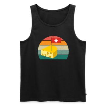 Swiss Swiss Swiss Swiss German Mountain Switzerland - Men's Premium Organic Tank Top - black - Front - AI Model Male 178 light (178cm)