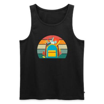 schulen, lehrer lehrerin schüler, schülerin klasse - Männer Premium Bio Tank Top - Schwarz - Vorne - AI Model Male 178 light (178cm)