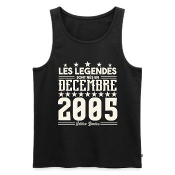 Les Légendes Sont Nés En Décembre 2005, Cadeau. - Débardeur bio Premium Homme - noir - Devant - Michal (187cm)