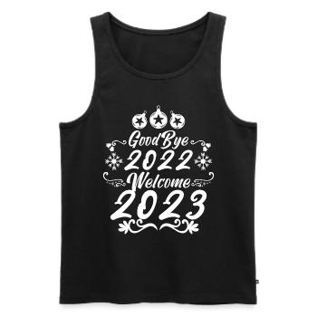 Goodbye 2022 welcome 2023 gift happy new year. - Men's Premium Organic Tank Top - black - Front - Michal (187cm)