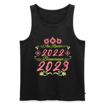 au revoir 2022 bienvenue 2023 cadeau bonne année. - Débardeur bio Premium Homme - noir - Devant - Michal (187cm)