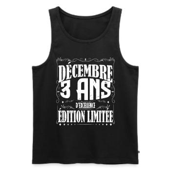 meilleur Cadeau d'anniversaire, Décembre 3 Ans. - Débardeur bio Premium Homme - noir - Devant - Michal (187cm)