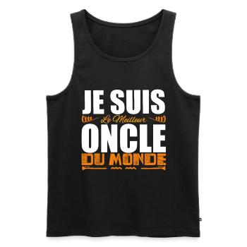 Je Suis Le Meilleur Oncle Du Monde, Cadeau oncle. - Débardeur bio Premium Homme - noir - Devant - Michal (187cm)