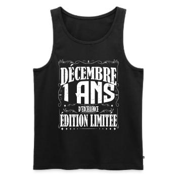 meilleur Cadeau d'anniversaire, Décembre 1 Ans. - Débardeur bio Premium Homme - noir - Devant - Michal (187cm)