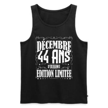 meilleur Cadeau d'anniversaire, Décembre 44 Ans. - Débardeur bio Premium Homme - noir - Devant - Michal (187cm)