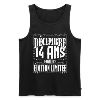 meilleur Cadeau d'anniversaire, Décembre 14 Ans - Débardeur bio Premium Homme - noir - Devant - Michal (187cm)