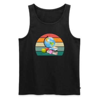 schulen, lehrer lehrerin schüler, schülerin klasse - Männer Premium Bio Tank Top - Schwarz - Vorne - AI Model Male 178 light (178cm)