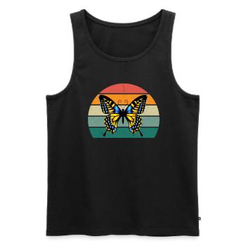 Butterfly Caterpillar Caterpillars Cocoon Fly Flowering - Men's Premium Organic Tank Top - black - Front - AI Model Male 178 light (178cm)
