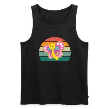 Butterfly Caterpillar Caterpillars Cocoon Fly Flowering - Men's Premium Organic Tank Top - black - Front - AI Model Male 178 light (178cm)
