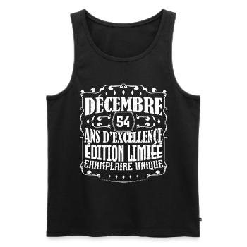 Décembre 54 ans ,Idée Cadeau anniversaire - Débardeur bio Premium Homme - noir - Devant - Michal (187cm)