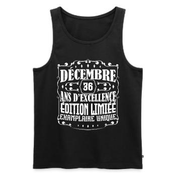 Décembre 36 ans ,Idée Cadeau anniversaire - Débardeur bio Premium Homme - noir - Devant - Michal (187cm)