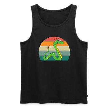 Snake Boa Reptiles Strangling Snake Venomous Snake - Men's Premium Organic Tank Top - black - Front - AI Model Male 178 light (178cm)