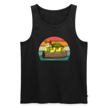 Turtles Turtle Shell Lizard Reptiles - Men's Premium Organic Tank Top - black - Front - AI Model Male 178 light (178cm)