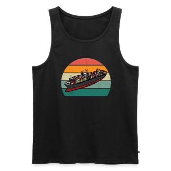 Ship Boat Boats Yacht Yachts Captain Ships - Men's Premium Organic Tank Top - black - Front - AI Model Male 178 light (178cm)
