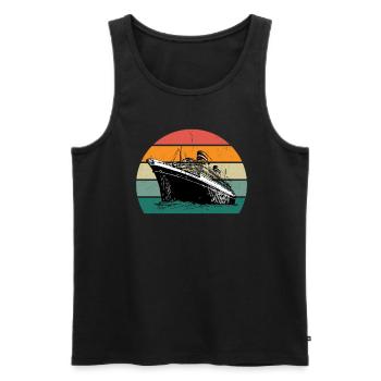 Ship Boat Boats Yacht Yachts Captain Ships - Men's Premium Organic Tank Top - black - Front - AI Model Male 178 light (178cm)