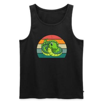 Snake Boa Reptiles Strangling Snake Venomous Snake - Men's Premium Organic Tank Top - black - Front - AI Model Male 178 light (178cm)