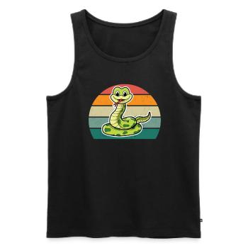 Snake Boa Reptiles Strangling Snake Venomous Snake - Men's Premium Organic Tank Top - black - Front - AI Model Male 178 light (178cm)