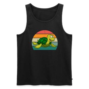 Tortues Carapace de tortue Lézard Reptiles - Débardeur bio Premium Homme - noir - Devant - AI Model Male 178 light (178cm)