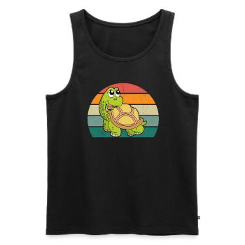 Turtles Turtle Shell Lizard Reptiles - Men's Premium Organic Tank Top - black - Front - AI Model Male 178 light (178cm)