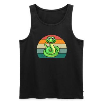 Snake Boa Reptiles Strangling Snake Venomous Snake - Men's Premium Organic Tank Top - black - Front - AI Model Male 178 light (178cm)