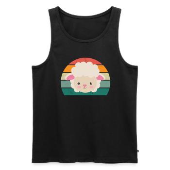 Sheep Flock of sheep Goats Goats Lamb Sheep wool - Men's Premium Organic Tank Top - black - Front - AI Model Male 178 light (178cm)