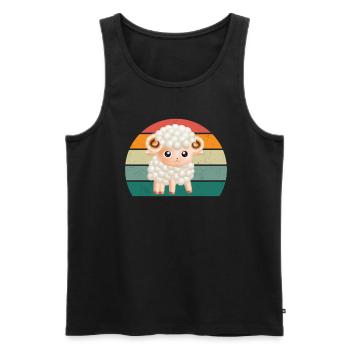 Sheep Flock of sheep Goats Goats Lamb Sheep wool - Men's Premium Organic Tank Top - black - Front - AI Model Male 178 light (178cm)